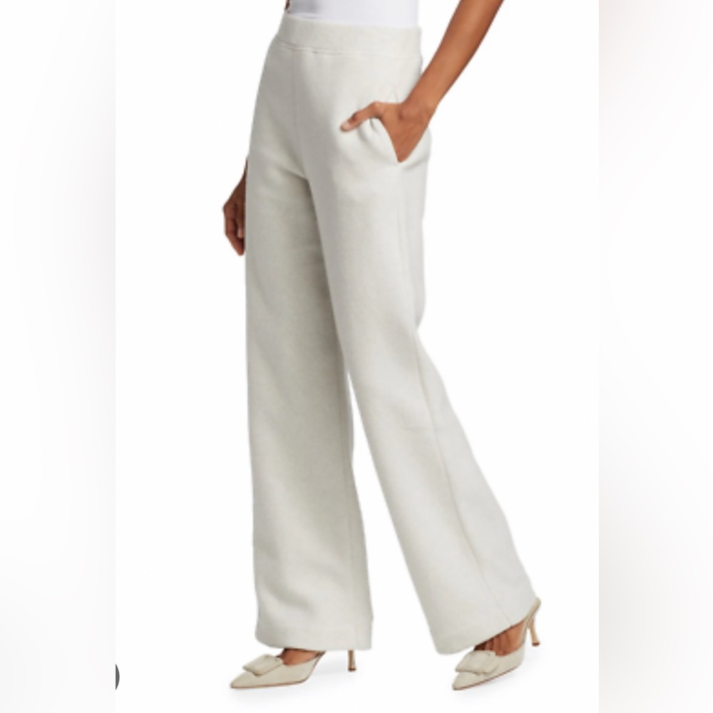 Vince Pearl Gray Wide Leg Plush Fleece Pants High Waisted size Medium